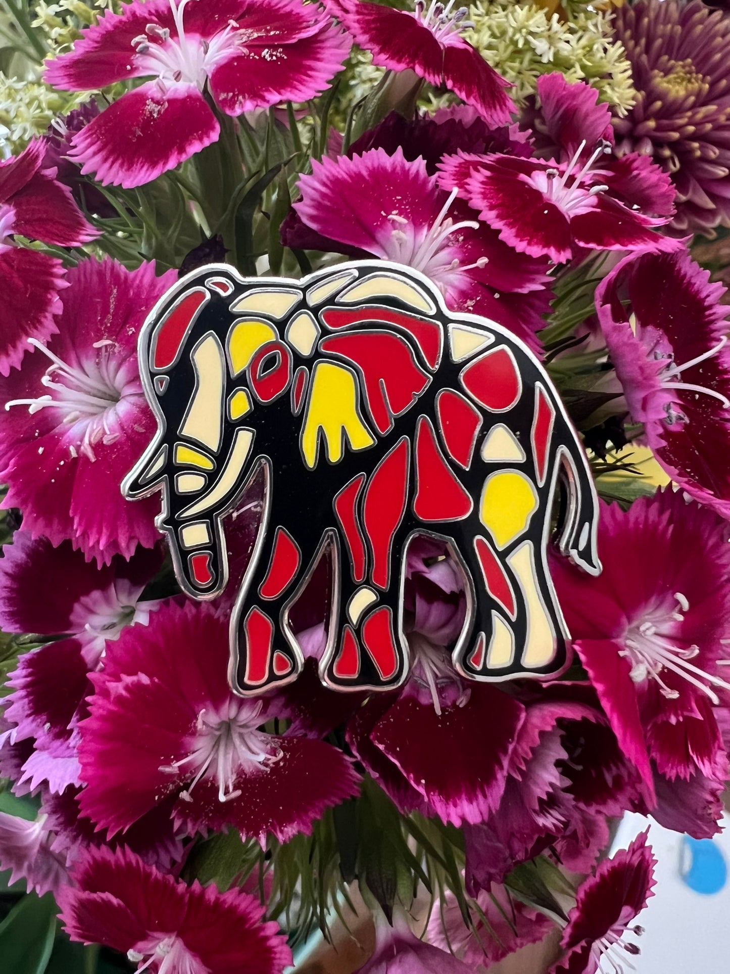 Abstract Elephant Pin