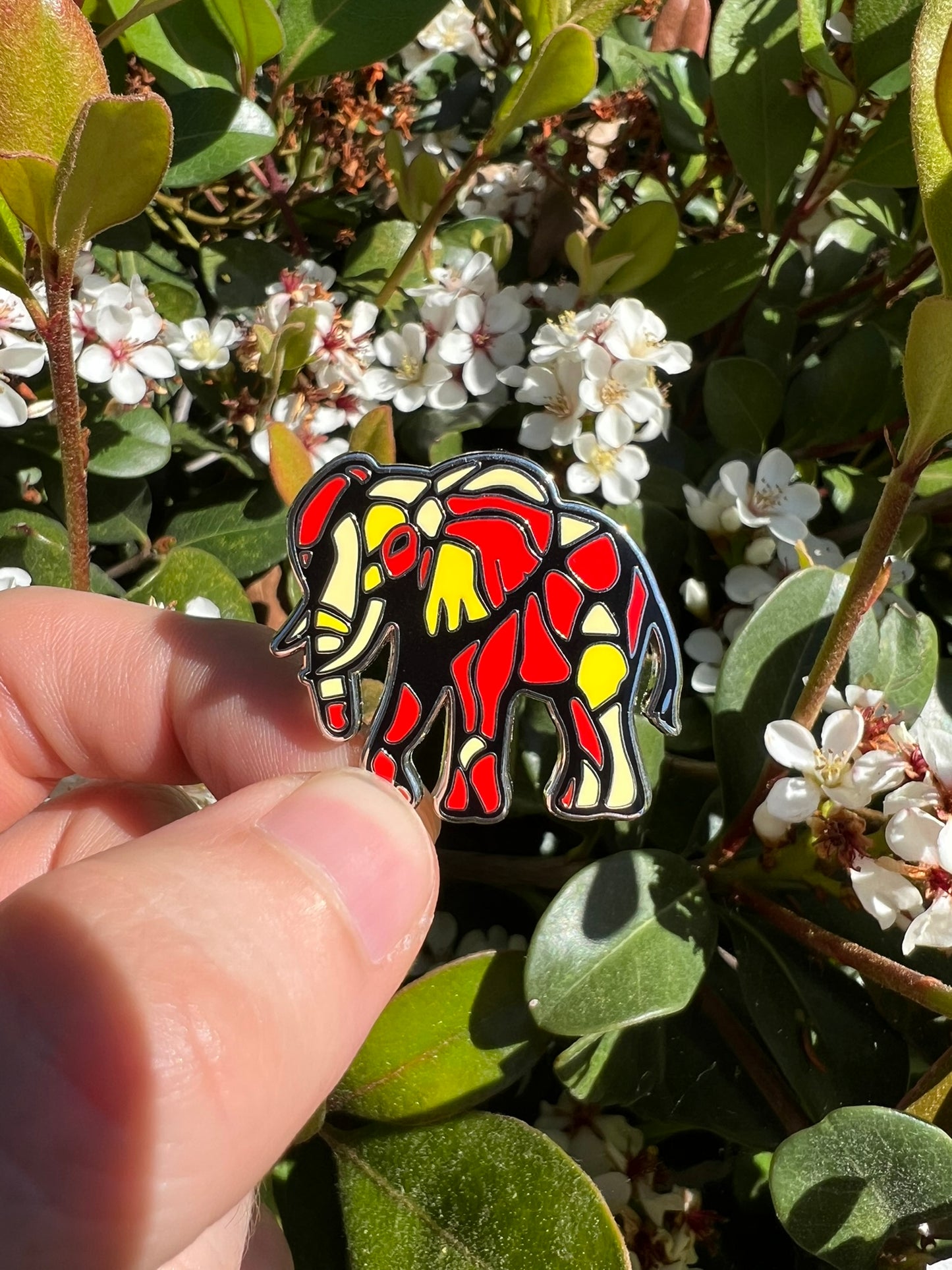 Abstract Elephant Pin