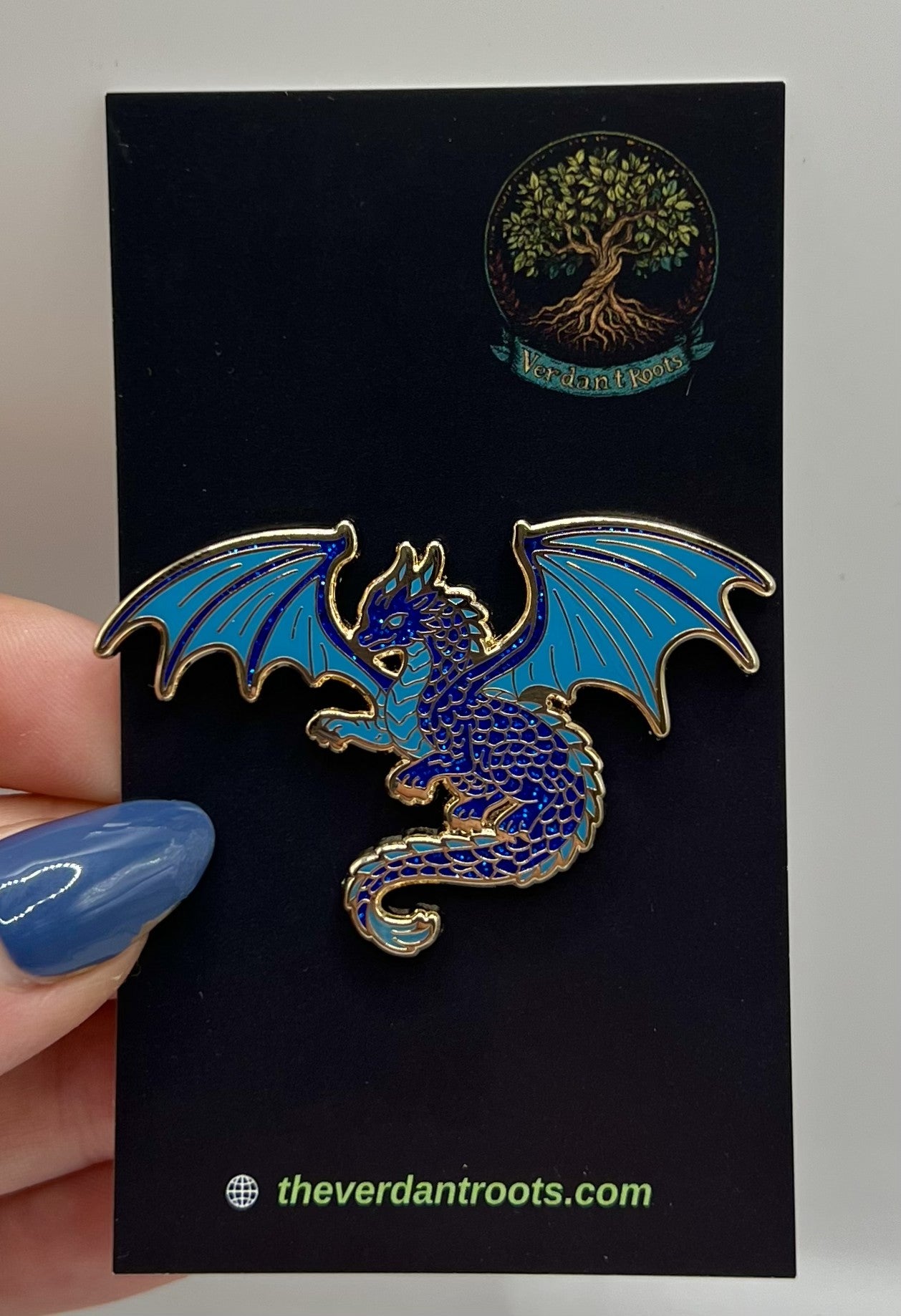 Cute Glitter Dragon Hard Enamel Fantasy Pin