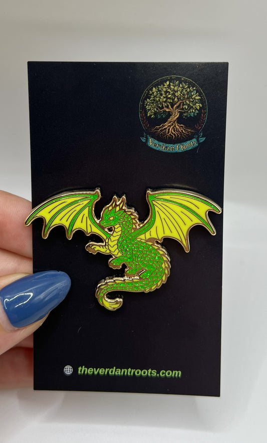 Cute Glitter Dragon Hard Enamel Fantasy Pin